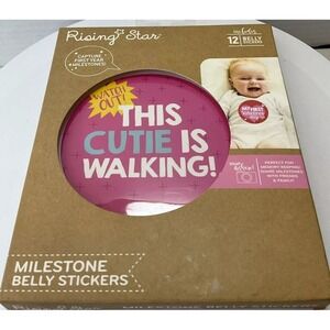 Rising Star Milestone Photo Prop Belly Stickers, Baby Girl, Holidays, events